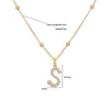 Copper Inlaid Round Diamond Geometric Letter Pendant Necklace With Ball Chain