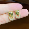 Copper Inlaid Zircon Animals Style Electroplated Hiphop Cheetah Leopard Head Earrings