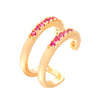 Copper Inlaid Zircon Double Layer Geometric Ear Clip For Women Electroplated Ear Clip Without Ear Hole