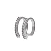 Copper Inlaid Zircon Double Layer Geometric Ear Clip For Women Electroplated Ear Clip Without Ear Hole