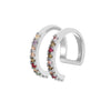 Copper Inlaid Zircon Double Layer Geometric Ear Clip For Women Electroplated Ear Clip Without Ear Hole