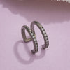 Copper Inlaid Zircon Double Layer Geometric Ear Clip For Women Electroplated Ear Clip Without Ear Hole