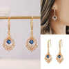 Copper Inlaid Zircon Flower Butterfly Shaped Water Drop Women's Earrings Jewelry Little Fresh Style