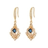 Copper Inlaid Zircon Flower Butterfly Shaped Water Drop Women's Earrings Jewelry Little Fresh Style