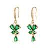 Copper Inlaid Zircon Flower Butterfly Shaped Water Drop Women's Earrings Jewelry Little Fresh Style