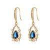 Copper Inlaid Zircon Flower Butterfly Shaped Water Drop Women's Earrings Jewelry Little Fresh Style