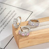 Copper Inlaid Zircon Geometric Square Earrings For Girls Sweet Style