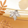 Copper Inlaid Zircon Leaf Geometric Style Titanium Steel Earrings For Boys