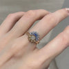 Copper Inlaid Zircon Stacking Style Sun And Moon Open Couple Ring