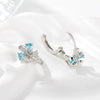 Copper Inlaid Zircon Sweet Style Butterfly Earrings For Women