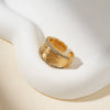 Copper Inlaid Zirconium Geometric Cross Asymmetrical Open Ring Electroplated Fashion Jewelry For Men And Women