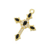 Copper Inlay Colored Diamond Cross Jewelry Pendant With Geometric Pattern And Personality Style