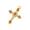 Copper Inlay Colored Diamond Cross Jewelry Pendant With Geometric Pattern And Personality Style