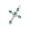 Copper Inlay Colored Diamond Cross Jewelry Pendant With Geometric Pattern And Personality Style