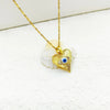 Copper Inlay Devil'S Eye Heart Shape Zircon Pendant Necklace