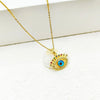 Copper Inlay Devil'S Eye Heart Shape Zircon Pendant Necklace