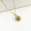 Copper Inlay Devil'S Eye Heart Shape Zircon Pendant Necklace