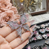 Copper Inlay Heart Shape Flower Bow Knot Artificial Gemstones Open Rings