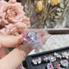 Copper Inlay Heart Shape Flower Bow Knot Artificial Gemstones Open Rings