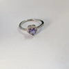 Copper Inlay Heart Shape Zircon Adjustable Ring