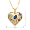 Copper Inlay Heart Shape Zircon Pendant Necklace