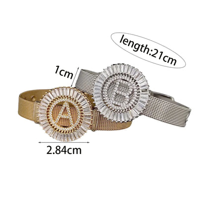 Copper Inlay Letter Zircon Wristband