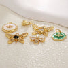 Copper Jewelry Accessories Bee Pendant Inlaid With White Shell And Zircon Electroplated Real Gold Colorpreserving
