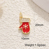 Copper Jewelry Accessories Mini Christmas Pendant With Dripping Oil Elk Snowman Bell And Flower Cartoon Characters