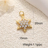 Copper Jewelry Accessories Mini Christmas Pendant With Dripping Oil Elk Snowman Bell And Flower Cartoon Characters