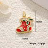 Copper Jewelry Accessories Mini Christmas Pendant With Dripping Oil Elk Snowman Bell And Flower Cartoon Characters