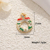 Copper Jewelry Accessories Mini Christmas Pendant With Dripping Oil Elk Snowman Bell And Flower Cartoon Characters