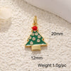 Copper Jewelry Accessories Mini Christmas Pendant With Dripping Oil Elk Snowman Bell And Flower Cartoon Characters