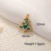 Copper Jewelry Accessories Mini Christmas Pendant With Dripping Oil Elk Snowman Bell And Flower Cartoon Characters