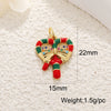 Copper Jewelry Accessories Mini Christmas Pendant With Dripping Oil Elk Snowman Bell And Flower Cartoon Characters