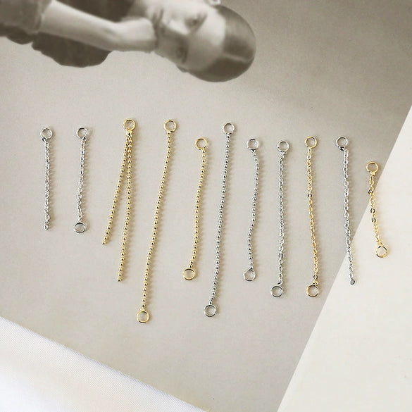 Copper Jewelry Accessories With Gold Peas Tassel Pendant And Double Hanging Chain Electroplated