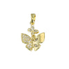 Copper Jewelry Accessories With Zircon Butterfly Pendant Inlaid Stone Electroplated Cartoon And Animal Style