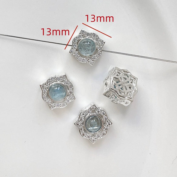 Copper Jewelry Beads Electroplated Line Pattern Double Hole Spacer For Diy Bracelet Necklace