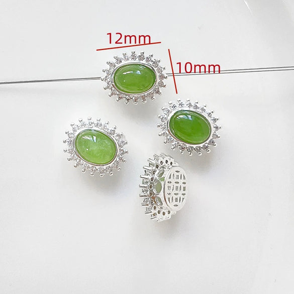 Copper Jewelry Beads Electroplated Line Pattern Double Hole Spacer For Diy Bracelet Necklace