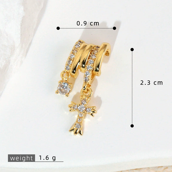 Copper Jewelry Diy Accessories Inlaid Zircon Tassel Spacer Beads Crystal Necklace Bracelet Electroplated Minimalist Plants Flowers Style