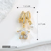 Copper Jewelry Diy Accessories Inlaid Zircon Tassel Spacer Beads Crystal Necklace Bracelet Electroplated Minimalist Plants Flowers Style