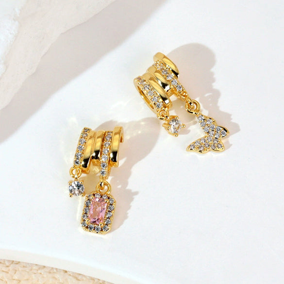 Copper Jewelry Diy Accessories Inlaid Zircon Tassel Spacer Beads Crystal Necklace Bracelet Electroplated Minimalist Plants Flowers Style