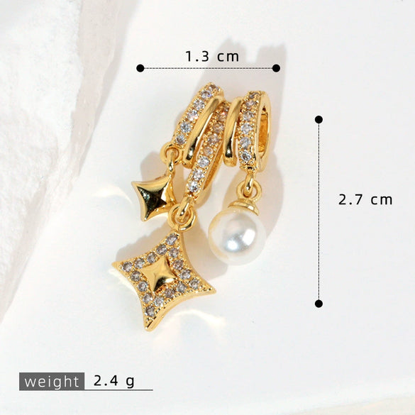 Copper Jewelry Diy Accessories Inlaid Zircon Tassel Spacer Beads Crystal Necklace Bracelet Electroplated Minimalist Plants Flowers Style