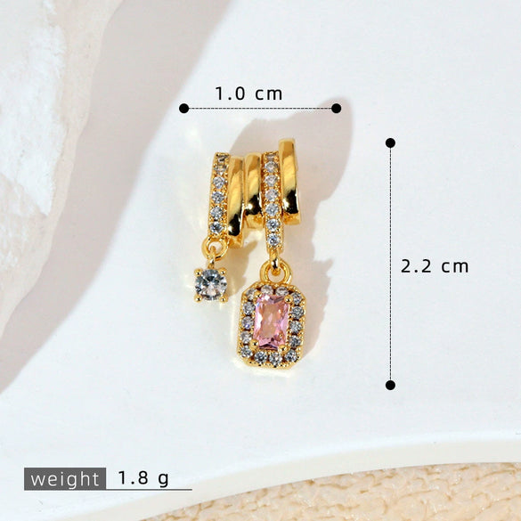 Copper Jewelry Diy Accessories Inlaid Zircon Tassel Spacer Beads Crystal Necklace Bracelet Electroplated Minimalist Plants Flowers Style