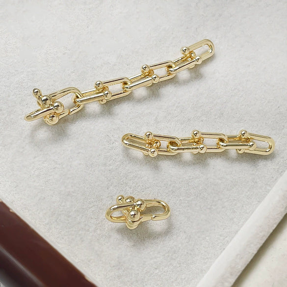 Copper Jewelry Line Pattern Ushaped Chain Electroplated Pearl Beaded Accessories