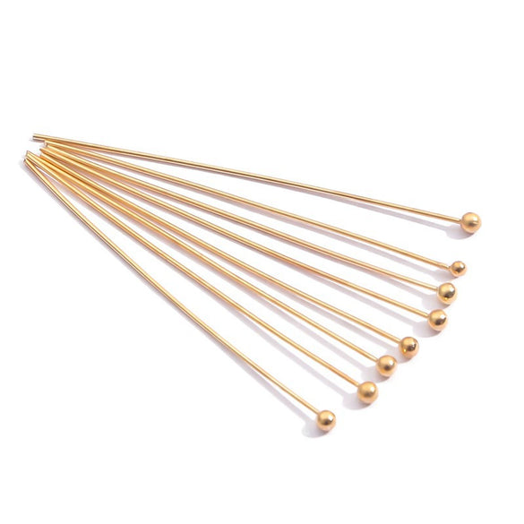 Copper Jewelry Making Materials For Handmade Headwear Hairpin Accessories Earrings Necklace With Electroplating Process And Round Ball Needle Style