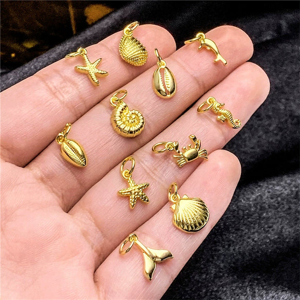 Copper Jewelry Set With Starfish Shell Pendant Electroplated Totem Pattern For Women