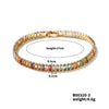 Copper K Gold Plated Chain Inlay Geometric Zircon Bracelets