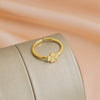 Copper 18K Gold Plated Fourleaf Clover Flower Women's Fashion Open Finger Ring