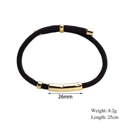 Copper K Gold Plated Handmade Simple Style Knitting Braid Solid Color Drawstring Bracelets