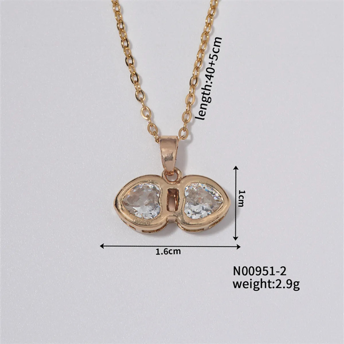 Copper K Gold Plated Hip-Hop Luxurious Plating Inlay Wings Zircon Pendant Necklace